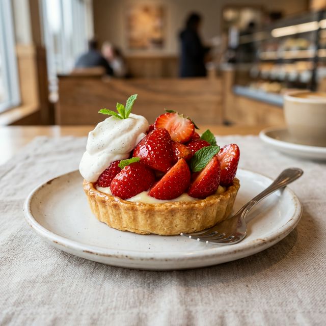 Gourmet Panera Bread Birthday Pastry with Strawberries
